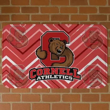Cornell Big Red Chevron Geometrics Red Doormat