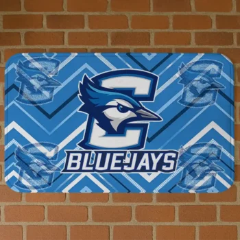 Creighton Bluejays Chevron Geometrics Blue Doormat
