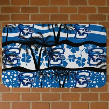 Creighton Bluejays Palm Silhouette Blue Black Doormat