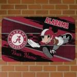 Custom Alabama Crimson Tide Mickey Quarterback Crimson Black Doormat