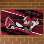 Custom Ball State Cardinals Mickey Quarterback Red Black Doormat