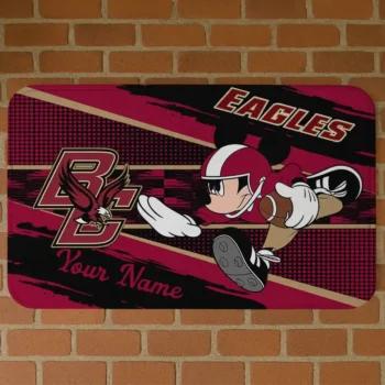 Custom Boston College Eagles Mickey Quarterback Maroon Black Doormat