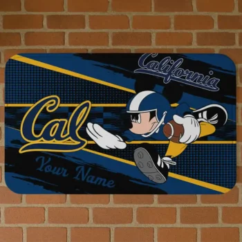 Custom California Golden Bears Mickey Quarterback Blue Black Doormat
