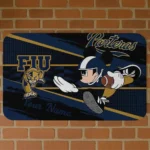 Custom FIU Panthers Mickey Quarterback Blue Black Doormat