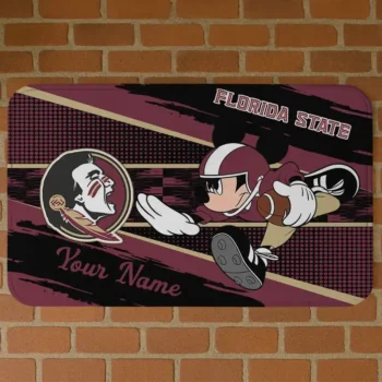 Custom Florida State Seminoles Mickey Quarterback Garnet Black Doormat