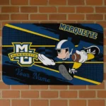 Custom Marquette Golden Eagles Mickey Quarterback Blue Black Doormat
