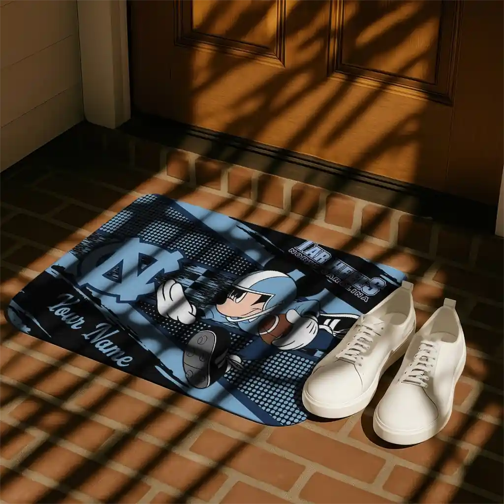 custom-north-carolina-tar-heels-mickey-quarterback-light-blue-black-doormat-trendy.webp