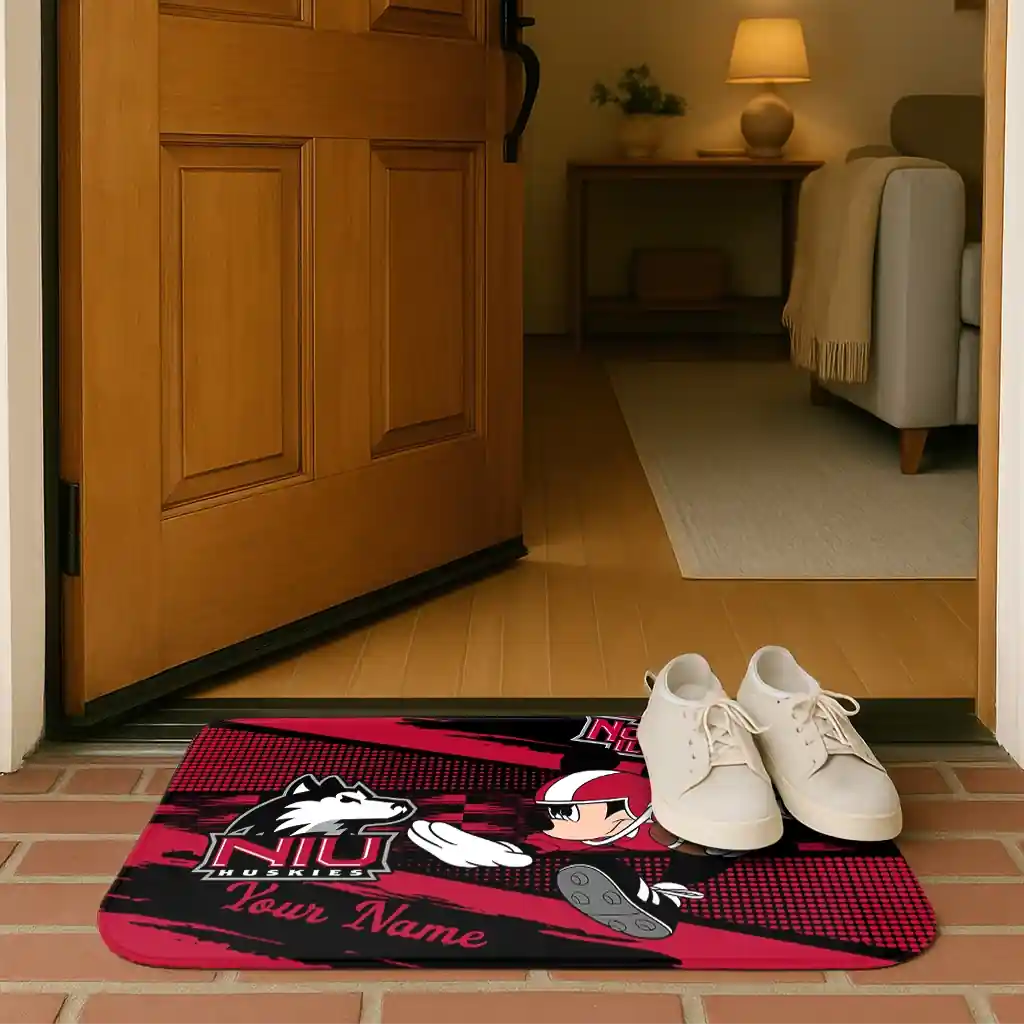 custom-northern-illinois-huskies-mickey-quarterback-red-black-doormat-fashion-forward.webp