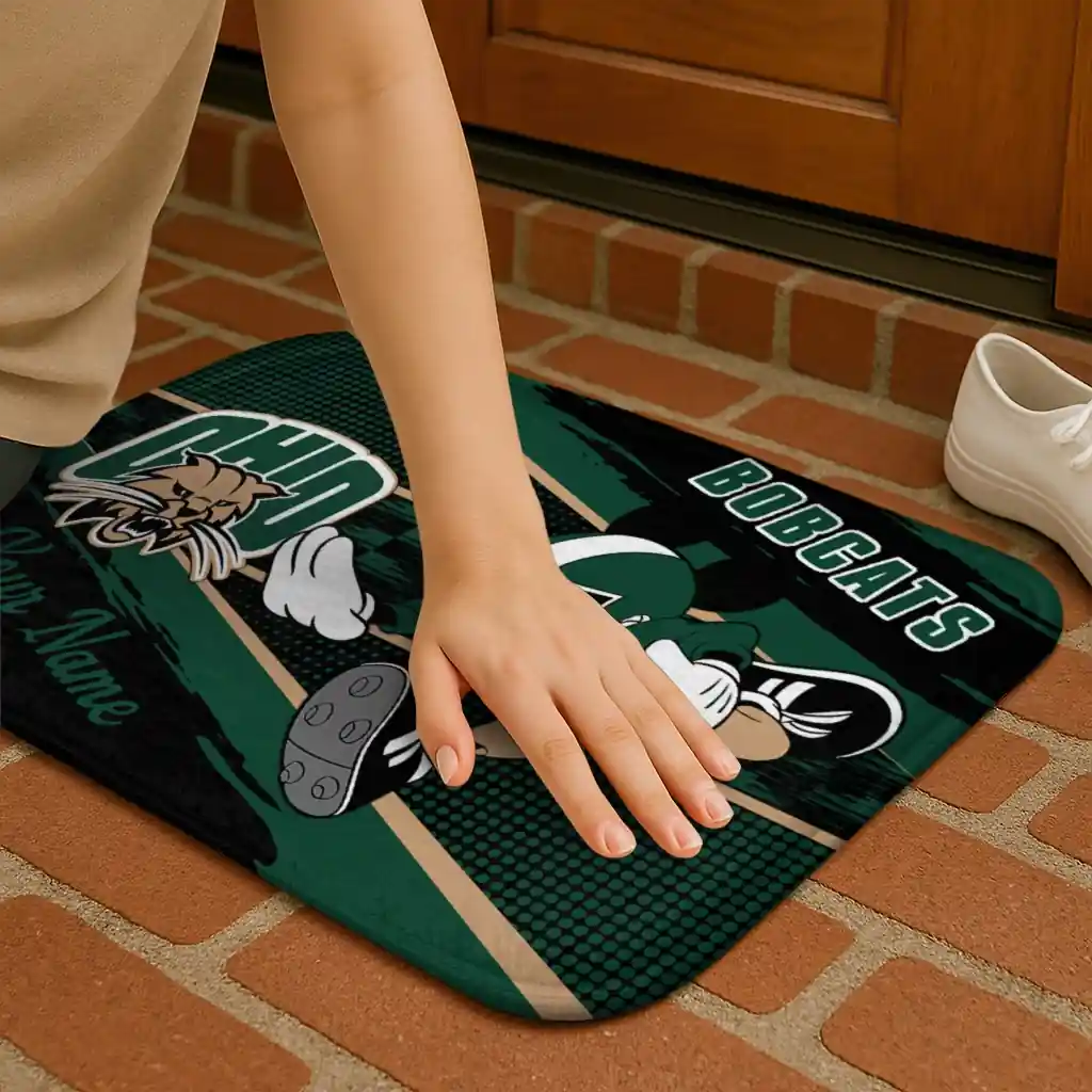 custom-ohio-bobcats-mickey-quarterback-green-black-doormat-premium-grade.webp