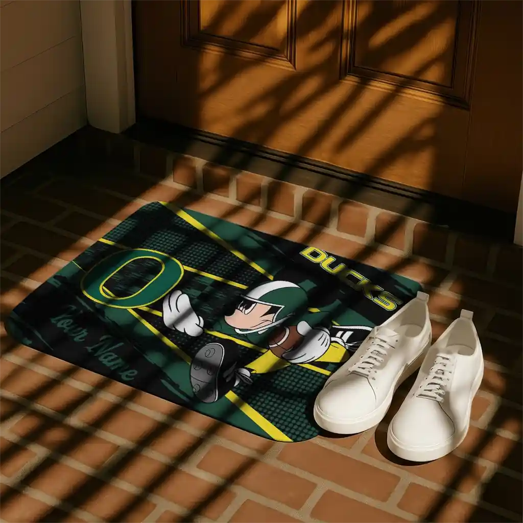 custom-oregon-ducks-mickey-quarterback-green-black-doormat-trendy.webp
