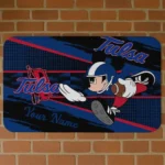 Custom Tulsa Golden Hurricane Mickey Quarterback Blue Black Doormat