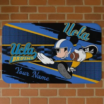 Custom UCLA Bruins Mickey Quarterback Blue Black Doormat