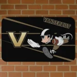 Custom Vanderbilt Commodores Mickey Quarterback Black Doormat