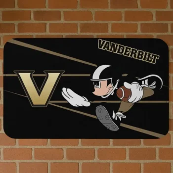 Custom Vanderbilt Commodores Mickey Quarterback Black Doormat