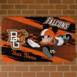 Customized Bowling Green Falcons Mickey Quarterback Orange Black Doormat