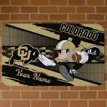 Customized Colorado Buffaloes Mickey Quarterback Gold Black Doormat