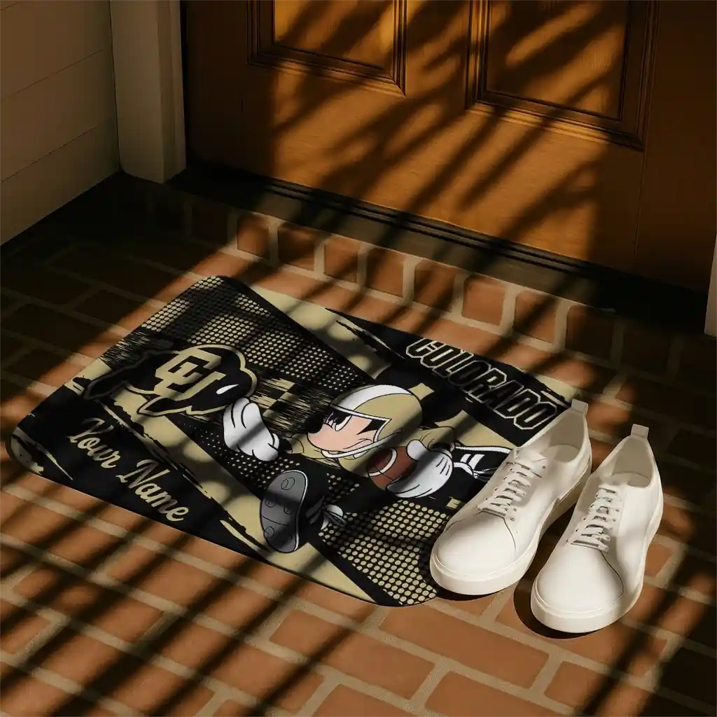 customized-colorado-buffaloes-mickey-quarterback-gold-black-doormat-trendy.webp