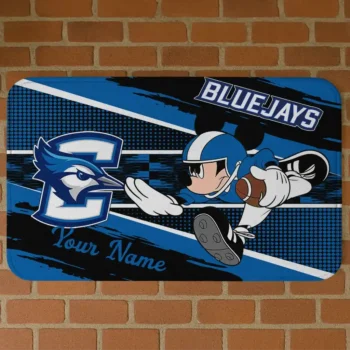 Customized Creighton Bluejays Mickey Quarterback Blue Black Doormat