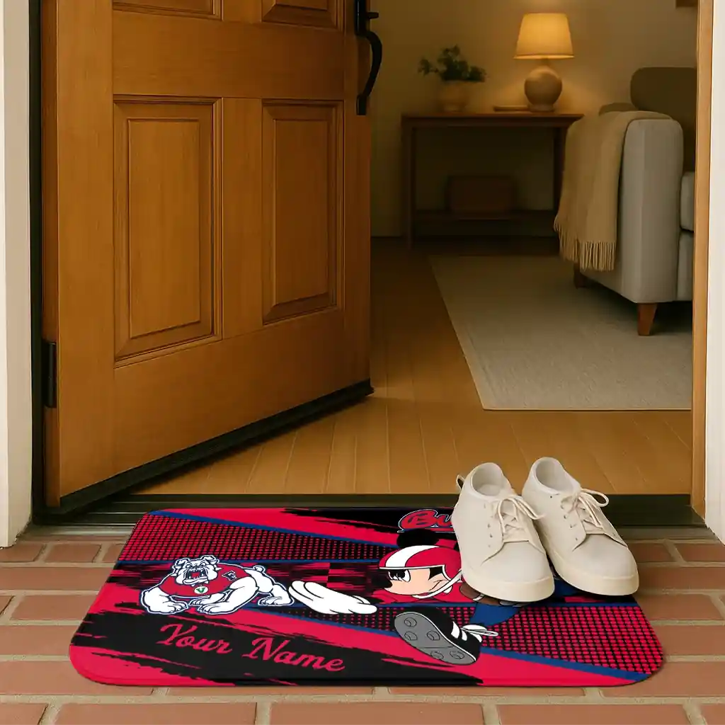 customized-fresno-state-bulldogs-mickey-quarterback-red-black-doormat-fashion-forward.webp