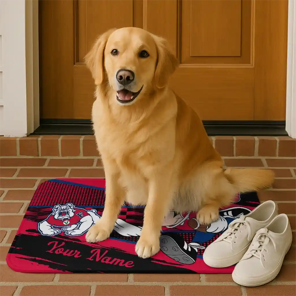 customized-fresno-state-bulldogs-mickey-quarterback-red-black-doormat-high-quality.webp