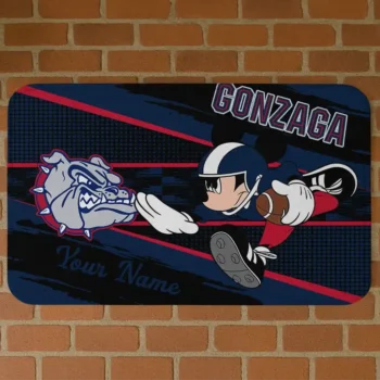 Customized Gonzaga Bulldogs Mickey Quarterback Blue Black Doormat