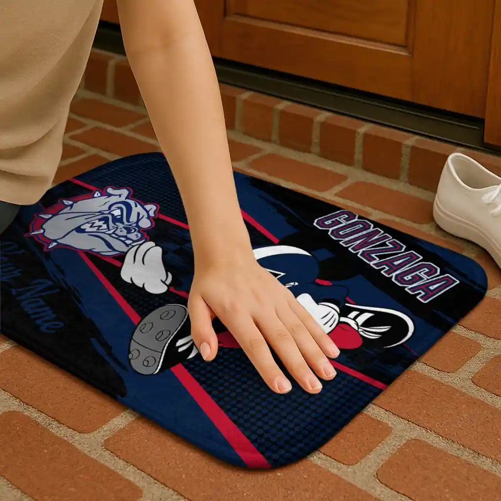 customized-gonzaga-bulldogs-mickey-quarterback-blue-black-doormat-premium-grade.webp