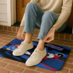 customized-kansas-jayhawks-mickey-quarterback-blue-black-doormat-best-selling.webp
