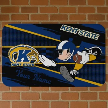 Customized Kent State Golden Flashes Mickey Quarterback Navy Blue Black Doormat