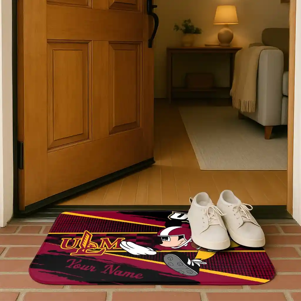 customized-louisiana-monroe-warhawks-mickey-quarterback-red-black-doormat-fashion-forward.webp