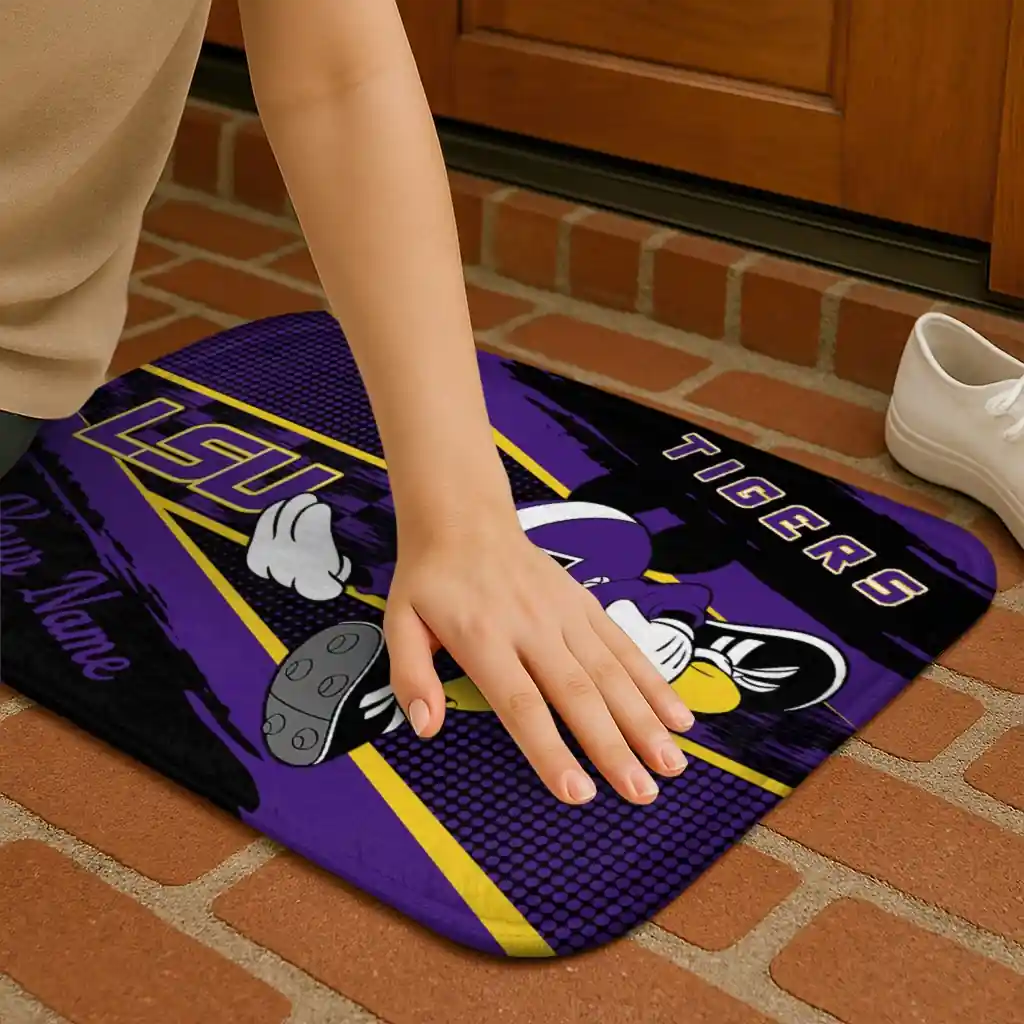 customized-lsu-tigers-mickey-quarterback-purple-black-doormat-premium-grade.webp