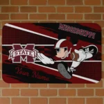 Customized Mississippi State Bulldogs Mickey Quarterback Maroon Black Doormat