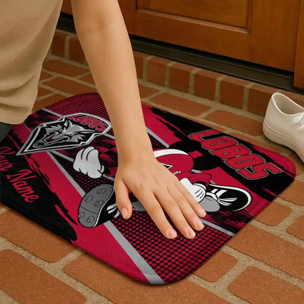 customized-new-mexico-lobos-mickey-quarterback-red-black-doormat-premium-grade.webp