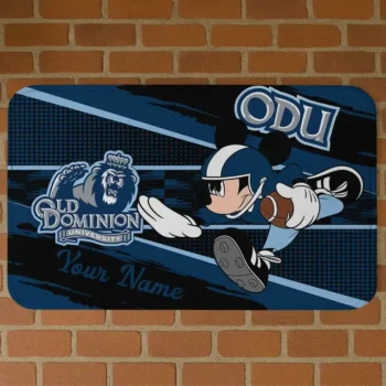 Customized Old Dominion Monarchs Mickey Quarterback Blue Black Doormat