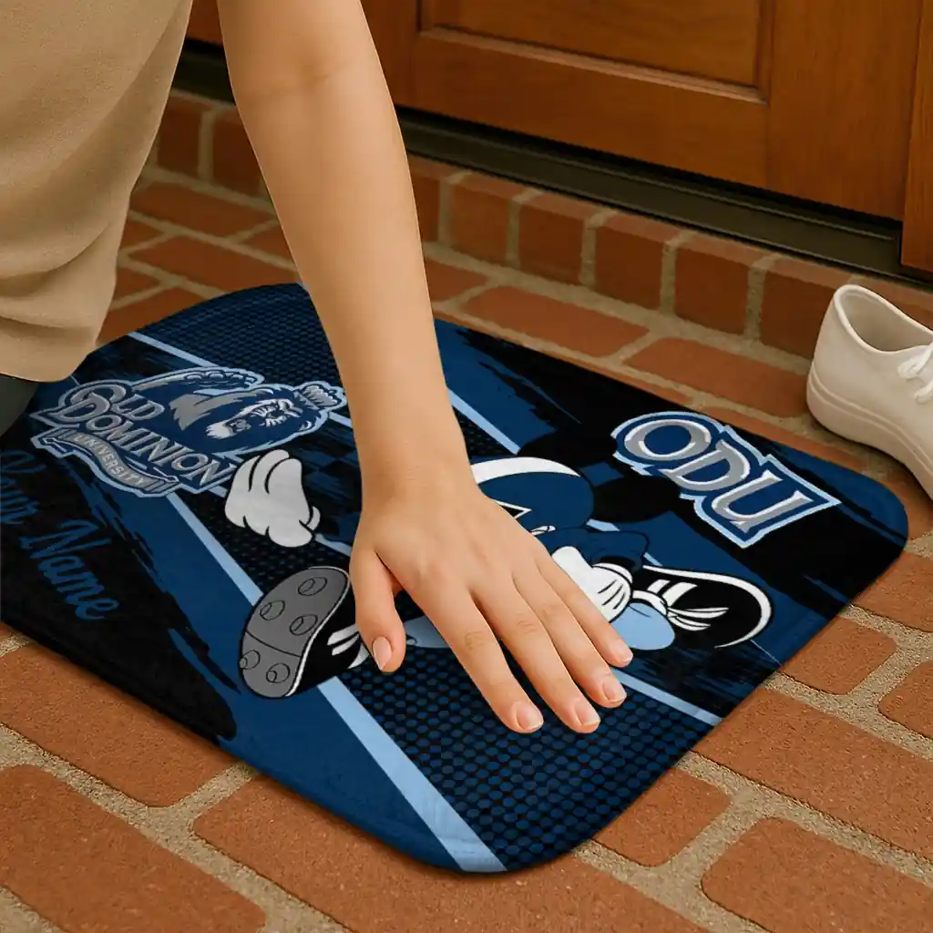 customized-old-dominion-monarchs-mickey-quarterback-blue-black-doormat-premium-grade.webp