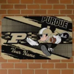 Customized Purdue Boilermakers Mickey Quarterback Gold Black Doormat
