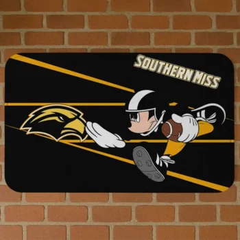 Customized Southern Miss Golden Eagles Mickey Quarterback Black Doormat