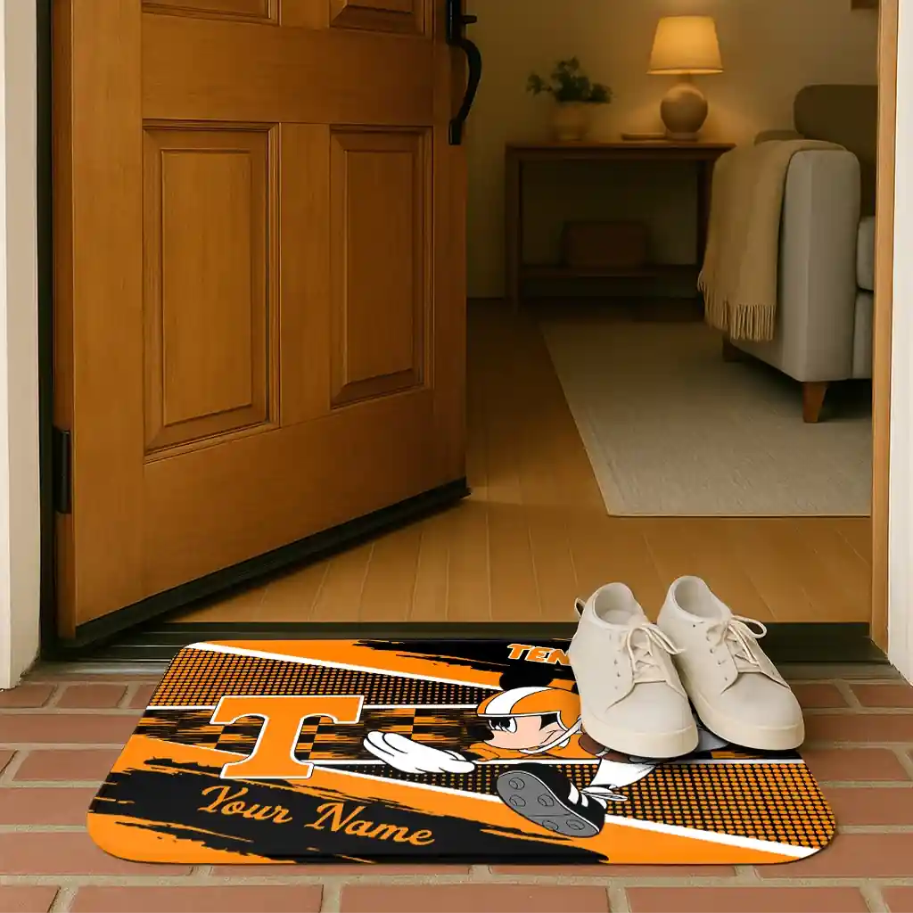customized-tennessee-volunteers-mickey-quarterback-orange-black-doormat-fashion-forward.webp