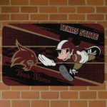 customized-texas-state-bobcats-mickey-quarterback-maroon-black-doormat-best-selling.webp