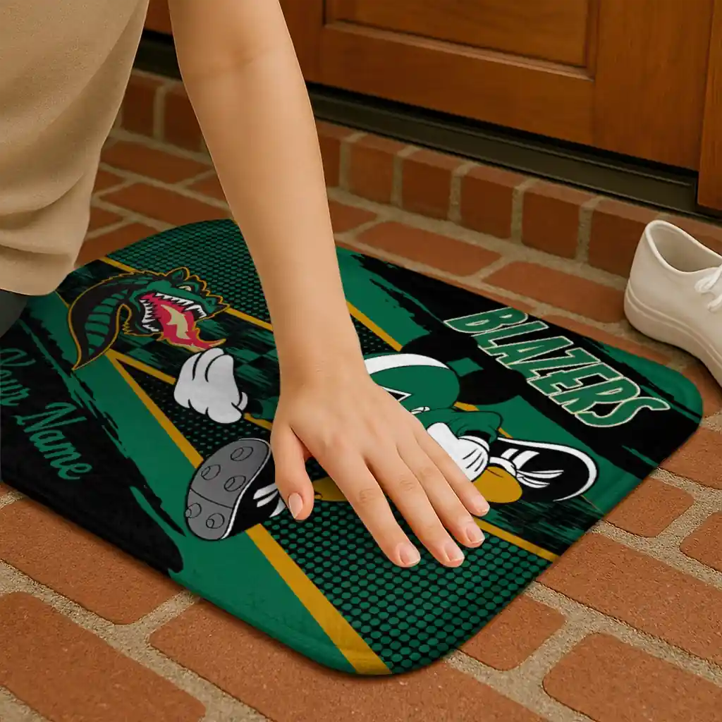 customized-uab-blazers-mickey-quarterback-green-black-doormat-premium-grade.webp