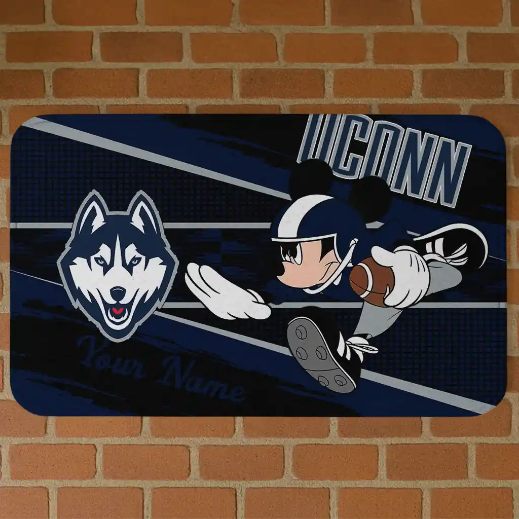 customized-uconn-huskies-mickey-quarterback-blue-black-doormat-best-selling.webp customized uconn huskies mickey quarterback blue black doormat best selling
