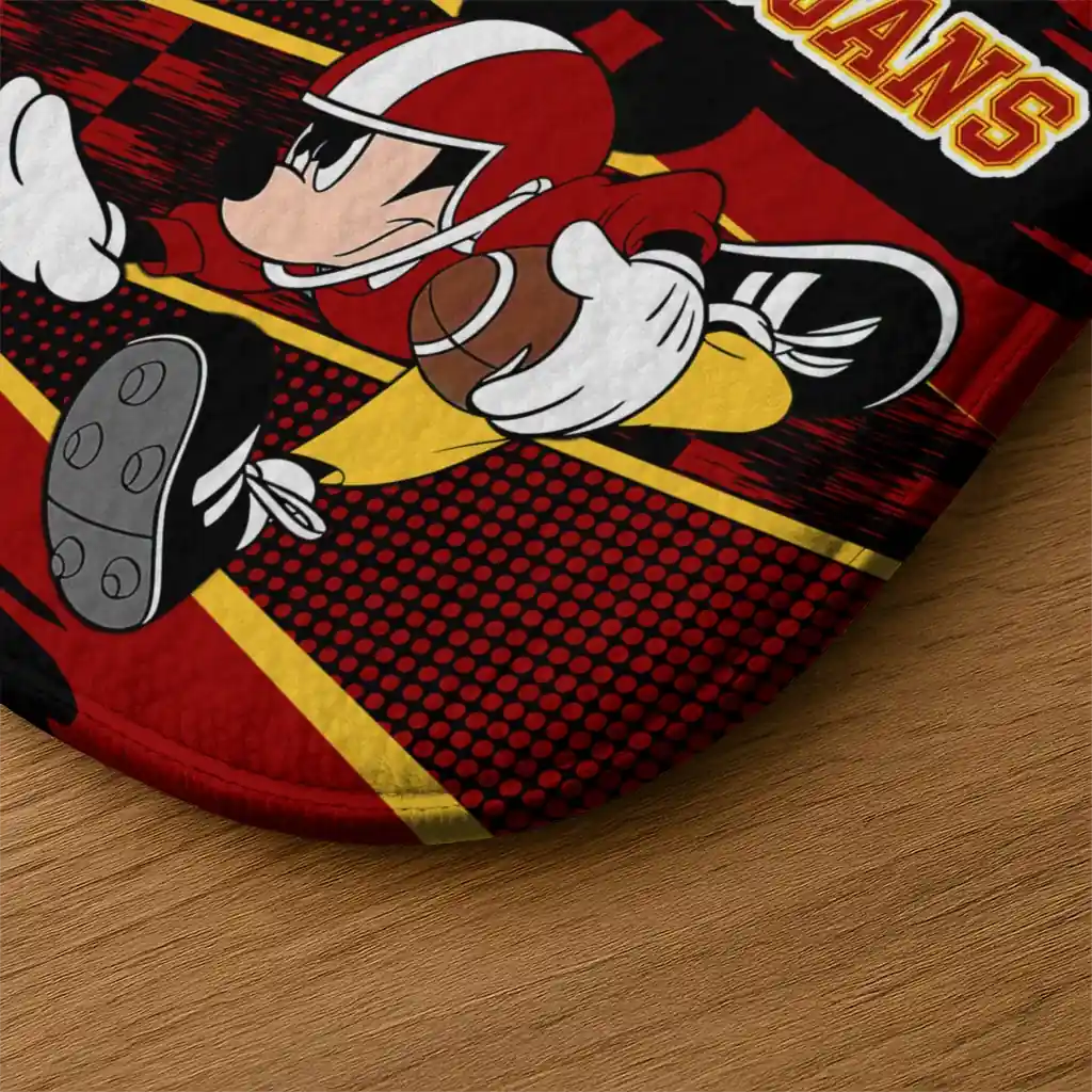 customized-usc-trojans-mickey-quarterback-red-black-doormat-latest-model.webp