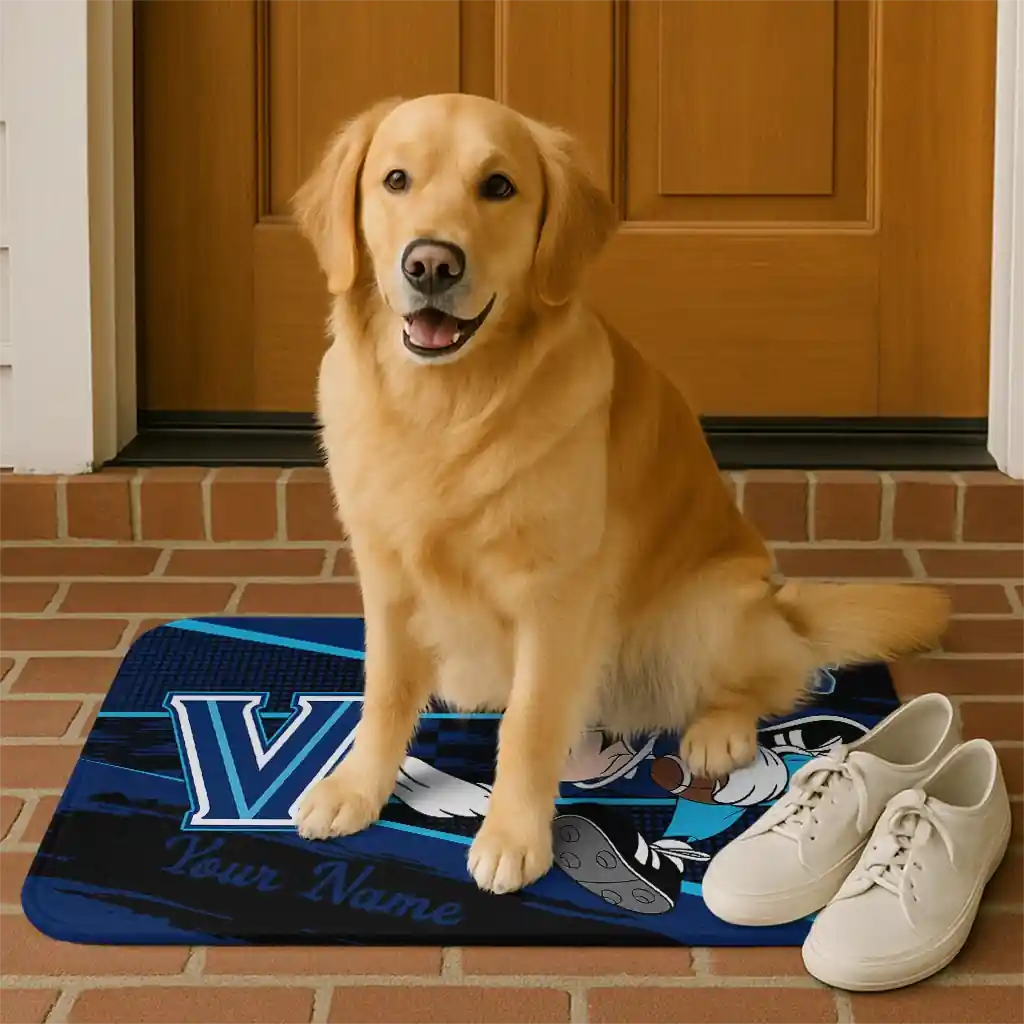 customized-villanova-wildcats-mickey-quarterback-navy-black-doormat-high-quality.webp