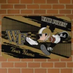 Customized Wake Forest Demon Deacons Mickey Quarterback Gold Black Doormat