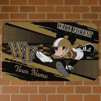 Customized Wake Forest Demon Deacons Mickey Quarterback Gold Black Doormat