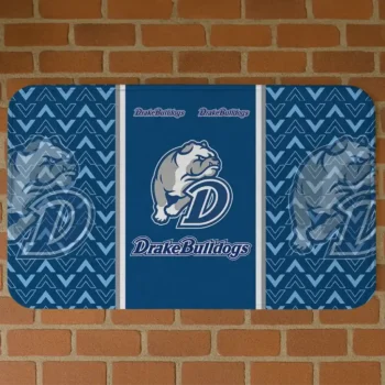 Drake Bulldogs Chevron Stack Blue Doormat