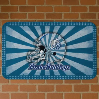Drake Bulldogs Helmet Centerpiece Blue Doormat