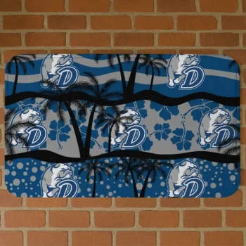 Drake Bulldogs Palm Silhouette Blue Black Doormat