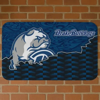 Drake Bulldogs Tribal Detailing Blue Black Doormat