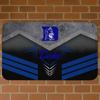 Duke Blue Devils Chevron Points Blue Black Doormat