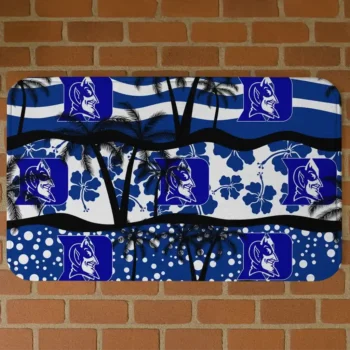 Duke Blue Devils Palm Silhouette Blue Black Doormat